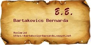 Bartakovics Bernarda névjegykártya